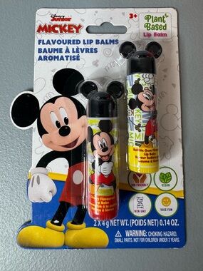Disney Jr Mickey Mouse character Plant-Based Flavoured Lip Balm 2-pack novelty